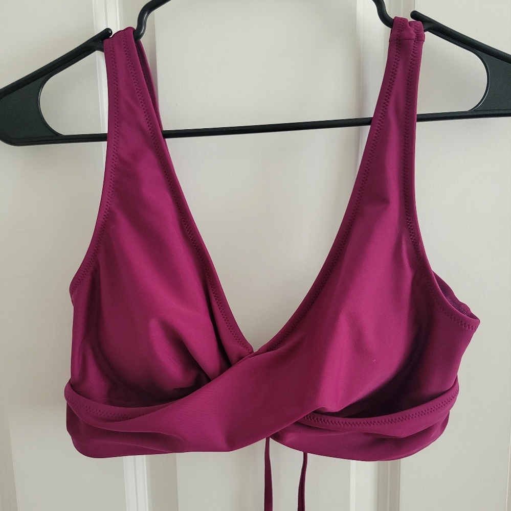 Twist front bikini top in mauve